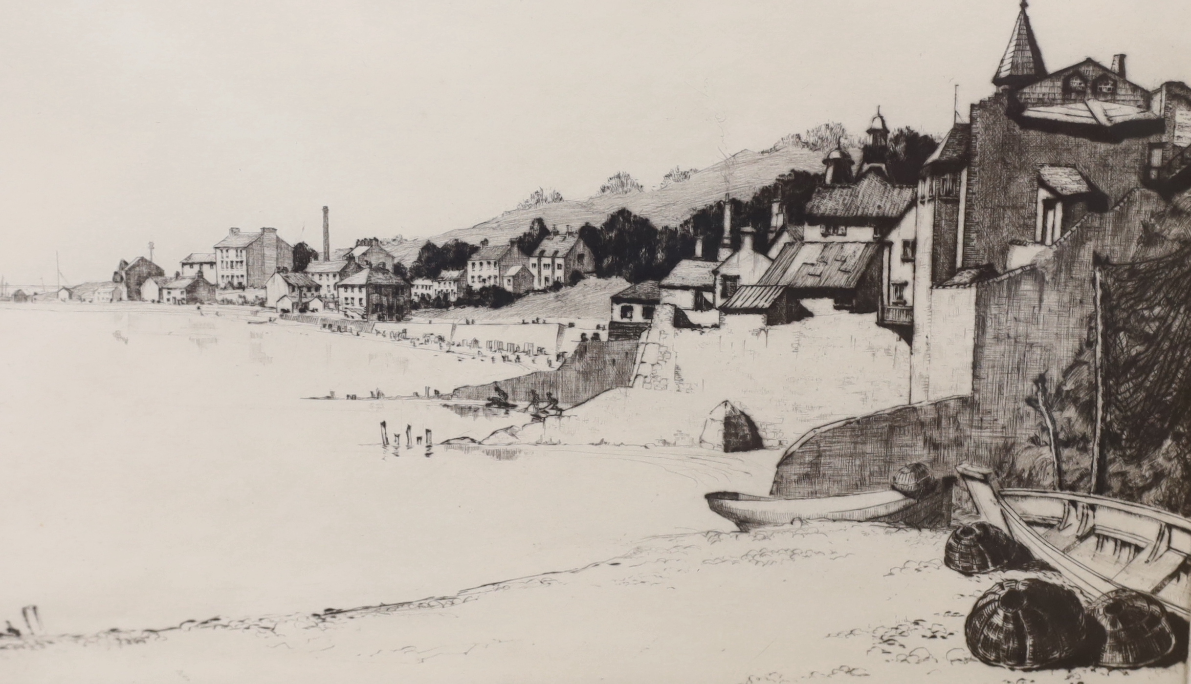 Kenneth Holmes (1902-1994), three watercolours, Italian landscapes including Venice, 27 x 38cm, two drypoint etchings, Coastal scenes and an aquatint of a bridge in Paris